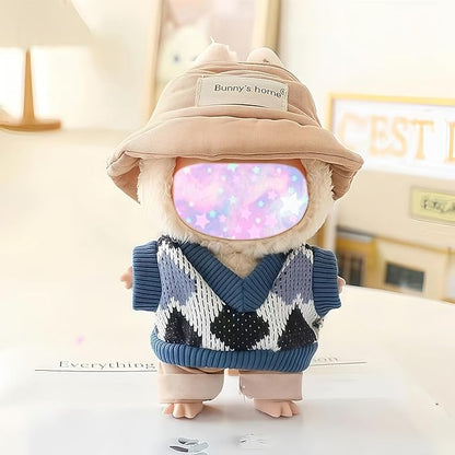 17cm Doll Clothes Outfit Set, 3 Pieces Dress Sweater Set for 6.7inch Doll Suit, Fashion Kawaii Hat & Clothes Accessories for 1st/2nd/3rd Gen Dolls Play & Display