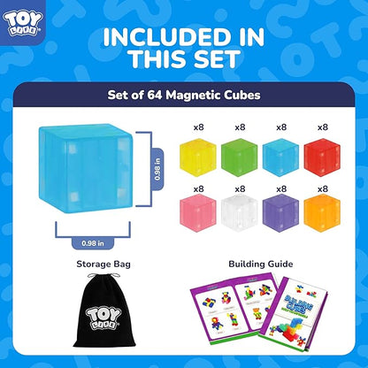 TOY Life 64PCS Magnetic Blocks for Kids Ages 4-8, Magnetic Building Blocks for Toddlers 3-5, Magnet Blocks, Magnet Toys for Toddlers, Kids Blocks