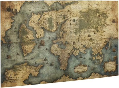 Cafemira 500 Pieces of Adult World map Wooden Jigsaw Puzzle,Relieve Stress and Enjoy The Fun of Solving Puzzles,Brain Challenge,Pleasure Both Body and Mind,Every Piece is Unique,