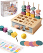 Montessori Toys for 3 4 5 Year Old - 5 in 1 Learning Education Toy for Toddler Kid Boys Girls - Shape Matching Stacking Color Sorting Beads Lacing Sensory Fidget Gifts