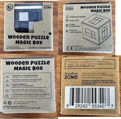 Sharp Brain Zone Wooden Puzzle Box – 3D Wooden Brain Teaser Puzzle with Secret Compartments | Handcrafted Natural Wood, STEM Educational Logic Game & Unique Gift for Puzzle Lovers