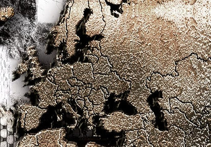artgeist Pinboard World Map 35x24 in - Cork Board & Canvas Print Wall Art 1 pcs Memoboard with 50 Pins Noticeboard Message Board Image Picture Home Decor Travel Map k-A-0506-p-a