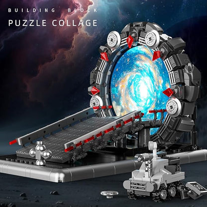 Tunnel Mirror Building Blocks Toy, Tunnel Ring Model with Battle Vehicle, Gifts for Sci-Fi Movie Lovers, Boys and Girls 6+ (855Pcs) Compatible with Lego