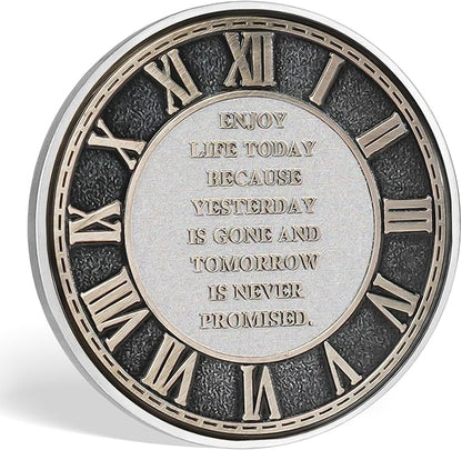 AtSKnSK Memento Mori Coin Momento Mori Coin Skull Coin Stoic Gifts Memento Mori Calendar Living Memento Mori Amor Fati Coin (Twilight Raven Skeleton)
