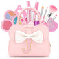 Kids Real Makeup Kit for Girls - 18Pcs Non-Toxic Washable Make Up Toys with Initial Toddler Purse - Personalized Birthday Gifts for Age 3 4 5 6 7 8 9 10 Years Old Girls Vanity Set - J