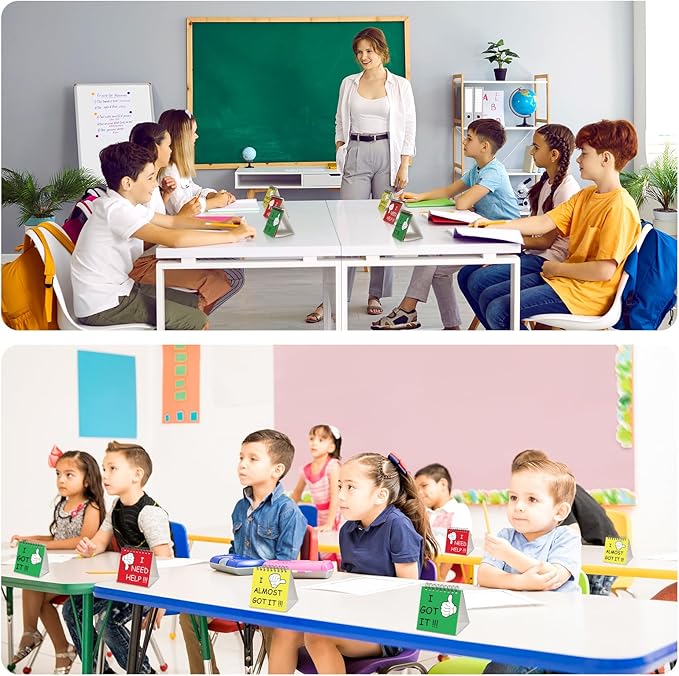 Harloon 48 Pcs I Need Help Mini Flip Chart Signs Self Assessment Cards Behavior Management Classroom Tools for Kids Teachers Classroom School Behavior Educational and Learning Activities Supplies