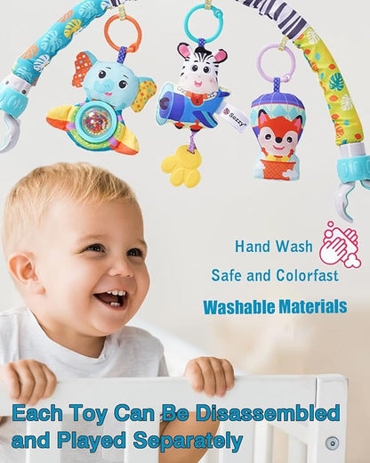 Pau1Hami1ton Baby Stroller Arch Toys, Car Seat Toys,Bouncer Toy Bar/Mobile for Bassinet,Adjustable Baby Hanging Toys Fit for Crib Bed,Stroller,Car Seat.S-19(Aircraft)