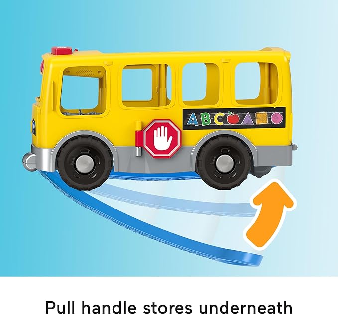 Fisher-Price Little People Toddler Toy Big Yellow School Bus & Community Heroes Set, Musical Pull-Along Vehicle & Figures for Kids Ages 1+ Years (Amazon Exclusive)