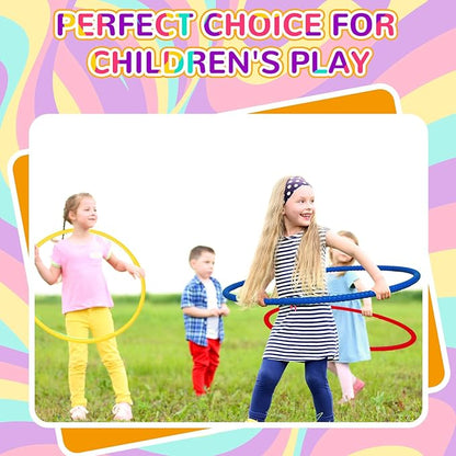 Sratte 8 Pcs Color Hoop Detachable Adjustable Hoop Exercise Ring Plastic Toys for Teens Games Gymnastics Dog Agility Equipment Party Decor, 4 Colors