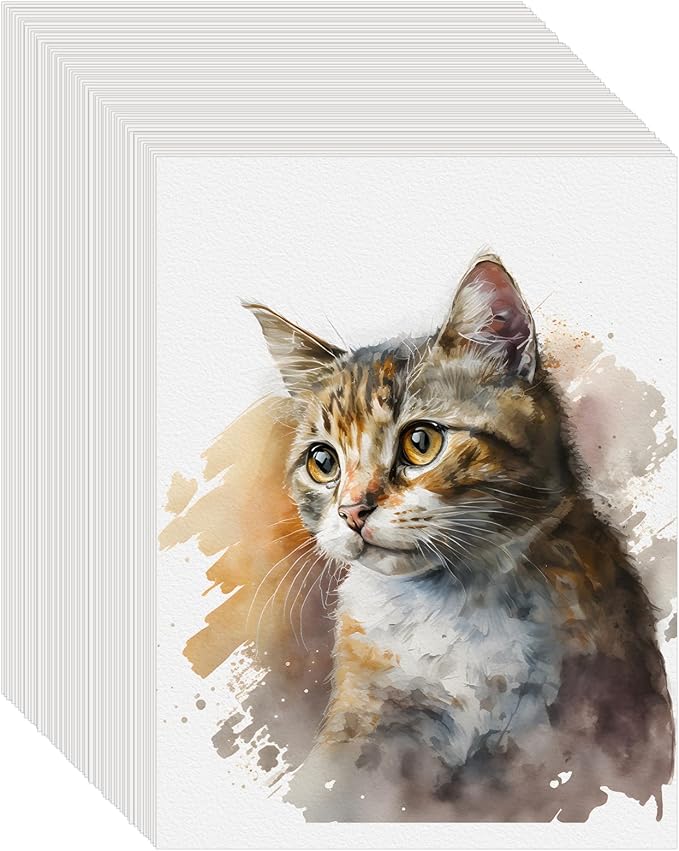150PCS 8.5x11 Watercolor Paper Bulk, 140lb/300g Cold Press Thick Water Color Paper Pad for Kid Child Adult, White Art Paper for Drawing Painting Markers Gouache, Textured Cotton Paper Sheets