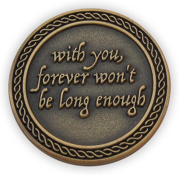 Bulk Set of 10 Romantic Love Expression Coins, You are My Love, with You Forever Won't Be Long Enough, Anniversary Pocket Tokens for Date Night, Love Gift for Men & Women, from Him or Her