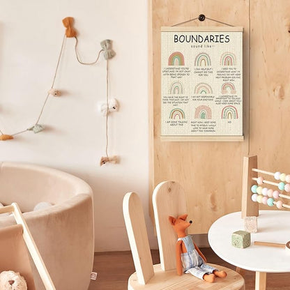 Boat Wades Feelings Wheel Poster Hanger Frame For Therapy Office,Emotion Wheel Mental Health Wooden Poster Hangers 12x16 Inch,Feelings Chart Wall Art For Nursery School Calming Corner Kids Room