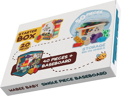 Single Piece Baseboard 48 Nodules for Stacking, Playing and Building, Compatible Building Blocks, Blocks Sold Separately