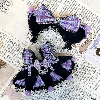 Clothes Set - Cute Outfit, Stylish Dress-Up for Dolls (No Doll Included) (Headgear+Suspender Skirt)