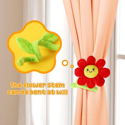 18 Pcs Plush Smile Flower Stuffed Bendable Stems Plush Bouquet Toy Soft Floral 12.6 Inch for Graduation 2025 Mother's Day Valentines Day Girl Girlfriend Wife Family and Friends(Lovely Style)