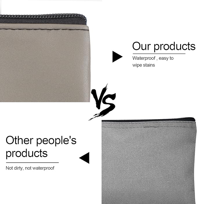 2 Pieces Money Bags With Zipper , 11x6.1 inch Money Pouch, Bank Bag, Cash Bag , Check Wallet, Cosmetics(Gray)