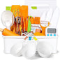 Kids Cooking Sets Real, Kids Cooking and Baking Gift Set with Storage Case Timer Kid Safe Knives Cutting Board, Toddler Real Kitchen Accessories, Birthday Gifts for Girls Boys Age 4 - 8