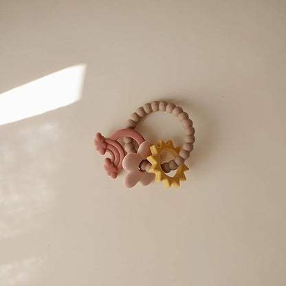 mushie Silicone Nature Teething Ring Toy