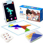 Qxtamo® Innovative AR Tangrams Puzzles Games, 1000+ Animated Sensory Toys, Family Travel Learning Education STEM Toys Birthday Gift Party Favors for Kids Children Boys Girls Teens, Ages 3+ Year Old
