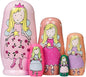 5 Pieces Cute Nesting Dolls Matryoshka Doll Russian Handmade Wooden Dolls Cartoon Angel Girl Pattern Toy Gift 6" Tall