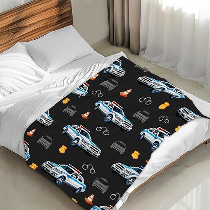 Blanket for Kids Adults Boys Car Throw Gift for Birthday, 40x50 Inches Lightwieght Comfy Black Throw Blankets for Couch Chair Bed Office