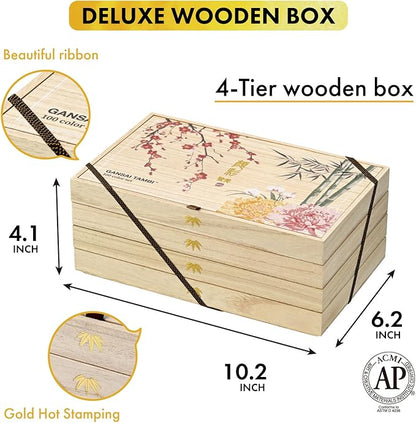 Kuretake GANSAI TAMBI Watercolor Paint Set 100 Colors with Wooden Box, Professional-quality art supplies for artists adult painting Non-Toxic, Made in Japan, MC20/100WD4