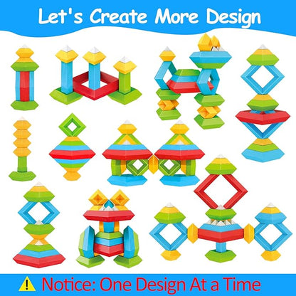Tsomtto Montessori Toys for 3 4 5 6 Year Old Boys Girls Toddlers Preschool Learning Activities 30 Pcs Stacking Building Blocks STEM Stackable Educational Sensory Gifts for Kids Age 3-4