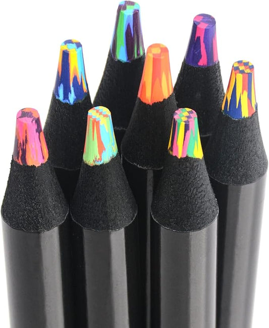 nsxsu Stocking Stuffers Art Supplies, 8 Rainbow Colored Pencils for Adults Kids, Teen Girl Gifts Trendy Stuff, Multicolored Cool Fun Pencil for Drawing Painting Sketch, School Supplies Party Favor
