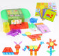 188 Pcs Translucent Plastic Pattern Blocks Set, Light Table Manipulative for Shape Recognition, Fun Geometric Shapes Tangram Puzzle with Storage Box