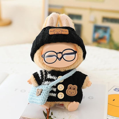 Clothes Set for 15cm/17cm Doll(NO Doll) , Handcrafted Crochet Set Hat & Sweater, Stylish Premium Outfit with Accessories, Cute for Dress up Unique Style