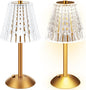 Liliful 1 Pcs LED Portable Cordless Table Lamp Touch Battery Operated Rechargeable Gold Desk Lamp 3 Color Dimmable for Bedroom Living Room Dining (Gold,Classic Style)