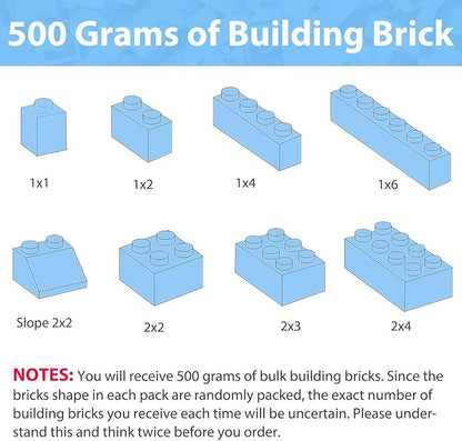 Bulk Light Blue Building Bricks, Classic Building Blocks Compatible with All Major Brands