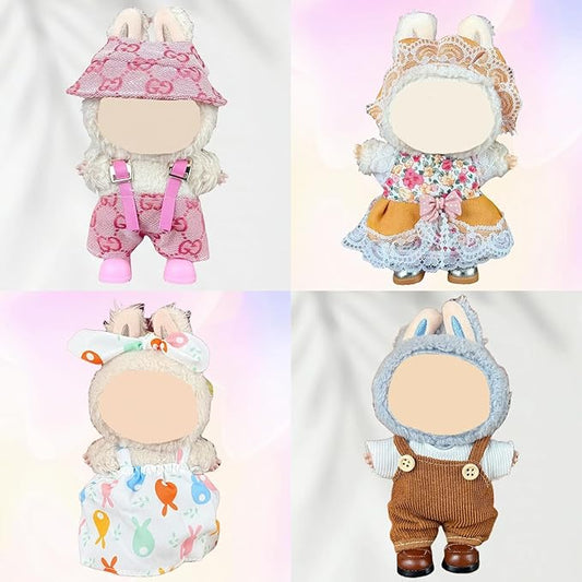 4 Pack—17cm Doll Clothes,Premium Doll Outfit with Accessories,Doll Princess Skirt,Cute Clothes Outfit for 17cm Dolls,End Dolls Fashion Clothing Set(No Dolls and Shoes) (Set 7)