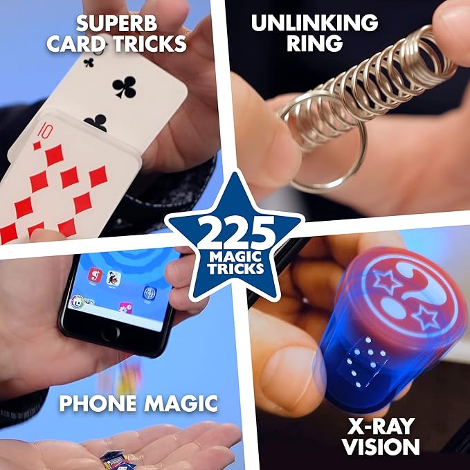 Marvin's Magic - Kids Magic Set - Box of Tricks, Amazing Tricks for Kids - Made Easy Range - Includes Wand, Card Tricks, Much More - Suitable for Ages 6 and Up - 225 Illusions