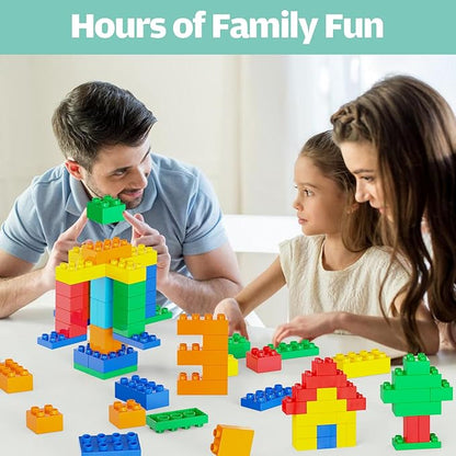 Building Blocks for Toddlers 2-5 Including Dinosaurs Cars, 116-piece Large Classic Building Bricks Set, Educational Toys for Children Boys Girls All Ages, Compatible with All Major Brands