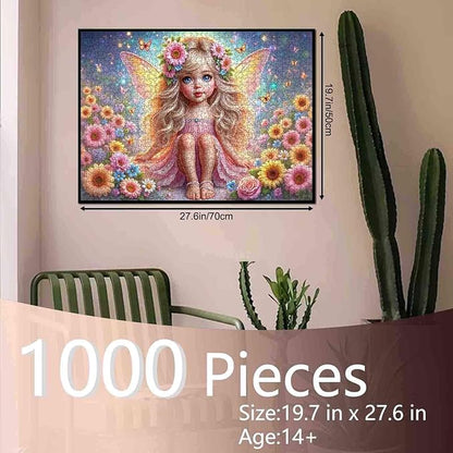 Tucocoo 1000 Piece Jigsaw Puzzle for Adults, Blonde Fairy Girl in Floral Dress with Butterflies – Fantasy Puzzle for Relaxation and Wall Art, Enchanted Garden Scene Puzzle Gift for Women and Teens