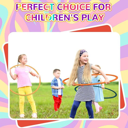 Sratte 8 Pcs Color Hoop Detachable Adjustable Hoop Exercise Ring Plastic Toys for Teens Games Gymnastics Dog Agility Equipment Party Decor, 4 Colors