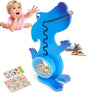 Dinosaur Piggy Bank for Kids Boys Girls, Wooden Dino Coin Bank with Large Clear Acrylic Belly, Cute Money Savings Box for Toddlers Birthday Christmas (Gradient-Blue)