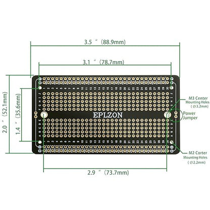 Solderable Breadboard PCB Board Gold-Plated Solder Breadboard for DIY Electronics Projects Apply to Arduino Soldering Projects 3.5"x2.05" (5 Pack + 2 Mini Board, Black)