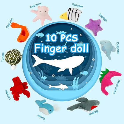 Sealive Finger Puppets for Toddlers 1-3, Animal Finger Puppets, Soft Plush Animal Toys for Storytelling, Educational Toy Set for Boys & Girls, Great for Home, School, Parties & Travel