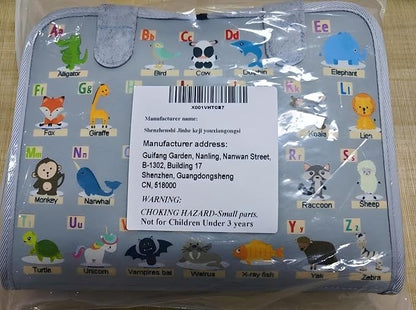 Busy Board Montessori Toys for 1 2 3 4 Year Old Boy & Girl Birthday Gifts, Autism Sensory Travel Toy for Toddlers 1-3, Educational Activity Sensory Board Learning Fine Motor Skills Toys, Gray