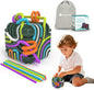 Sensory Toys for Kids with Autism & Autism Sensory Products - Upgraded 3D Silicone Fidget Cube & Activity Board for Kids & Adults, ADHD & Anxiety Relief, FDA Food Grade Quiet Travel Toys with Pouch