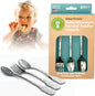 Kleynimals Arctic Friends Made in USA Baby Silverware – 100% Stainless Steel Baby Forks and Spoons, Non-Toxic, BPA-Free, Eco-Friendly, Dishwasher Safe – Safe Utensils for Babies & Toddlers