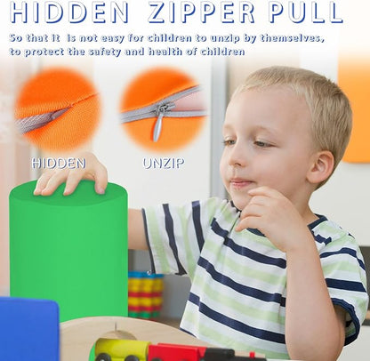 Toddler Foam Building Blocks, 4 Kinds of Shapes Colourful Stacking Block Sets for Kids, Soft Foam Building Blocks Throwing Toys