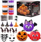 Halloween Air Dry Clay Kits for Kids-Modeling Clay DIY Kit,12 Pack Hallowmas Pumpkin Crafts Set，Trick or Treat Halloween Day Party Decoration Gift