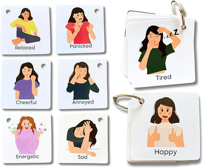 Feelings and Emotions Flash Cards, Communication Aid, Autism Communication Cards, Emotional Learning Cards