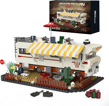 Camper RV Building Block 1054 pcs, Halloween Haunted Dale’s RV Vehicles Construction Building Bricks Set Compatible with Lego for Boys, Walking Breaking RV Birthday Gift, Camper Van for Adults Kids