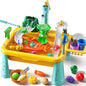 Water Table Play Sink Toy for Kids 3 4 5 6 Years Old - Outdoor Kitchen with Running Water, Fishing Games, Toddler Water Play Table for Kids Ages 3-8, Beach Outdoor Toys, Summer Gifts