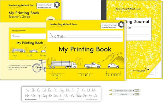 Handwriting Without Tears Printing Bundle, Age 6+, 1st Grade+, Handwriting Without Tears, Student & Teacher Workbooks, School & Home, Language Arts, Tutoring, Tiny Pencils Included