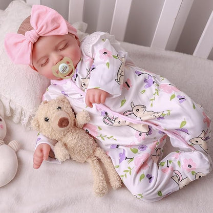 BABESIDE 20-Inch Lifelike Reborn Baby Doll with Vinyl Body – Realistic Poseable Newborn Doll with Accessories for 3+ Year Old Girls – Perfect for Pretend Play and Collecting